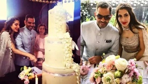 Days after his untimely demise, Sunjay Kapur's reception photos with Priya Sachdev goes viral; Looked dashing in hand embroidered shoes, written 'I do'