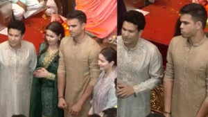 Watch: Sachin Tendulkar and family offer prayers at Lalbaugcha Raja