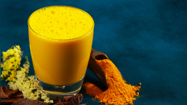 A cup of turmeric latte