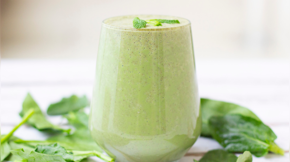 A glass of healthy green smoothie
