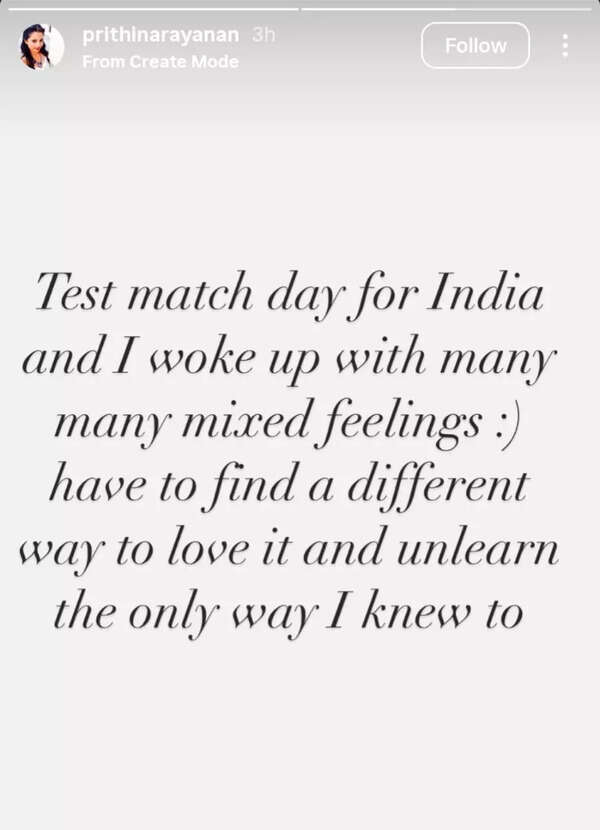 Prithi Narayanan's Instagram post