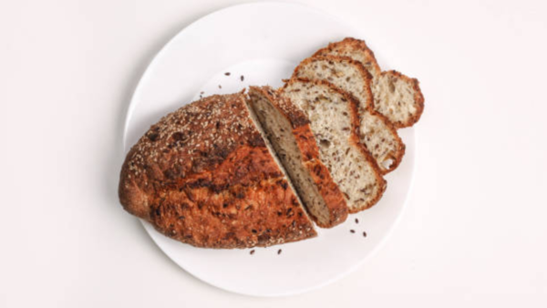 Loaves of bread made with potassium bromate.