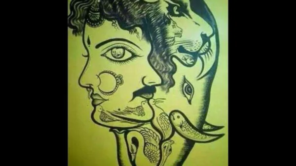 Intricate optical illusion featuring multiple hidden animals